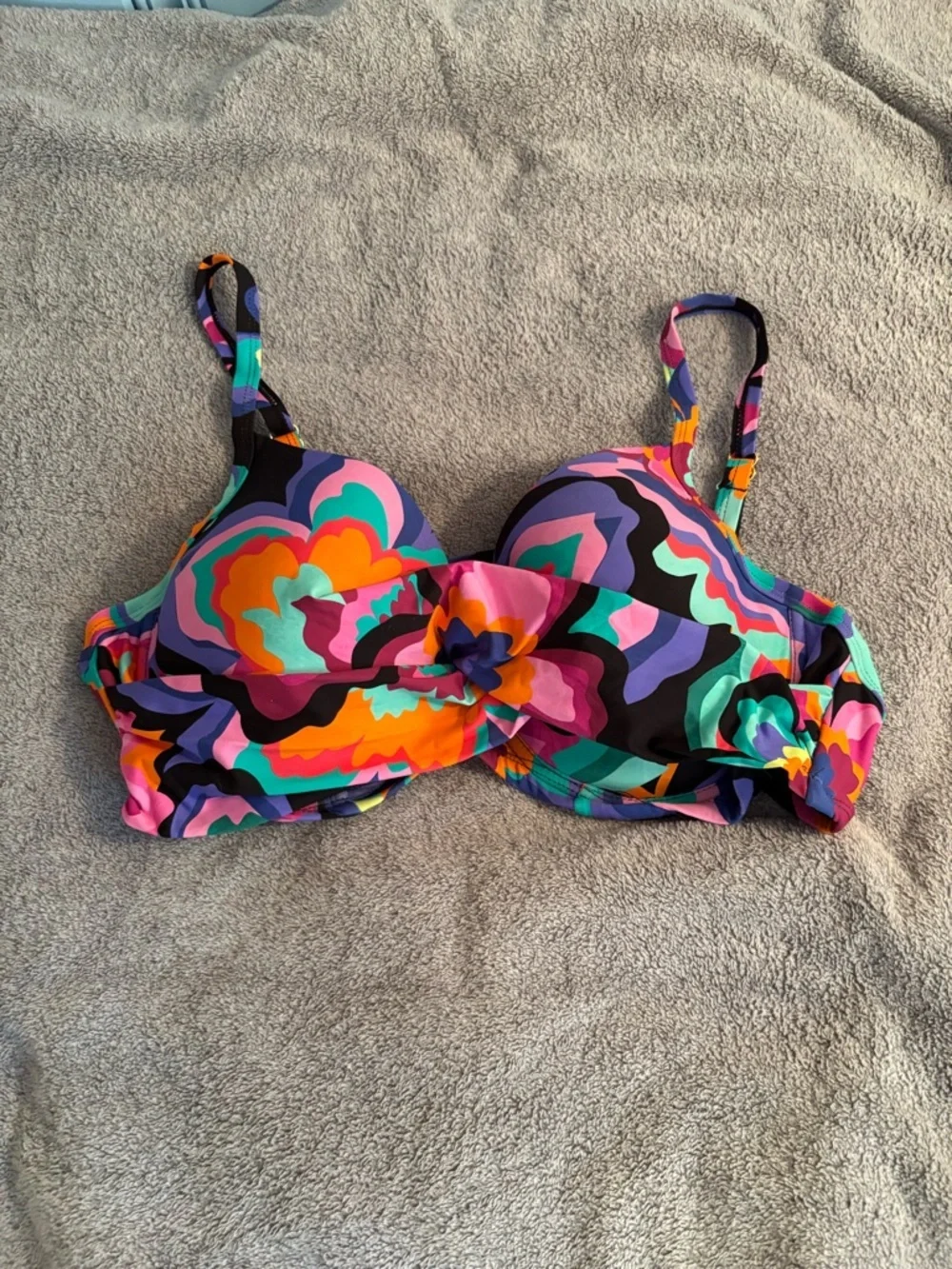 Freshwater Vibrant Colorful Bikini Top Underwire XXL